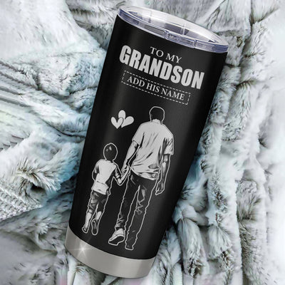 Personalized To My Grandson Gifts Tumbler From Grandpa Papa I Closed My Eyes For A Moment Grandson Birthday Graduation Christmas Custom Stainless Steel Cup Travel Mug | teecentury