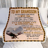 Personalized To My Grandson I Love You Forever Blanket From Grandma Grandpa Eagle Grandson Birthday Gifts Graduation Christmas Customized Fleece Throw Blanket | teecentury