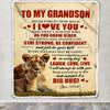 Personalized To My Grandson Lion Blanket From Grandma Never Forget How Much I Love You Grandson Birthday Graduation Christmas Customized Bed Fleece Blanket | teecentury