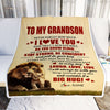 Personalized To My Grandson Lion Blanket From Grandpa Never Forget How Much I Love You Grandson Birthday Graduation Christmas Customized Bed Fleece Blanket | teecentury