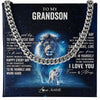 Cuban Link Chain Necklace Stainless Steel | 1 | Personalized To My Grandson Lion Necklace From Papa Grandpa Today Is A Good Day Grandson Gifts Birthday Graduation Christmas Customized Gift Box Message Card | teecentury