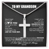 Stainless Cross Necklace | Personalized To My Grandson Necklace From Grandma Papa Smarter Than You Think Grandson Birthday Christmas Customized Gift Box Message Card | teecentury