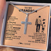Stainless Cross Necklace Stainless Steel | 2 | Personalized To My Grandson Necklace From Grandpa Promise To Love You Grandson Birthday Gifts Graduation Jewelry Christmas Customized Gift Box Message Card | teecentury
