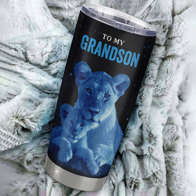 Personalized To My Grandson Tumbler From Grandma Gigi Stainless Steel Cup I Love You This Old Lion Grandson Birthday Graduation Christmas Travel Mug | teecentury