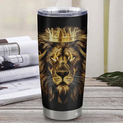 Personalized To My Grandson Tumbler From Grandma Grandpa Stainless Steel Cup You Will Never Lose Lion Grandson Birthday Graduation Christmas Travel Mug | teecentury