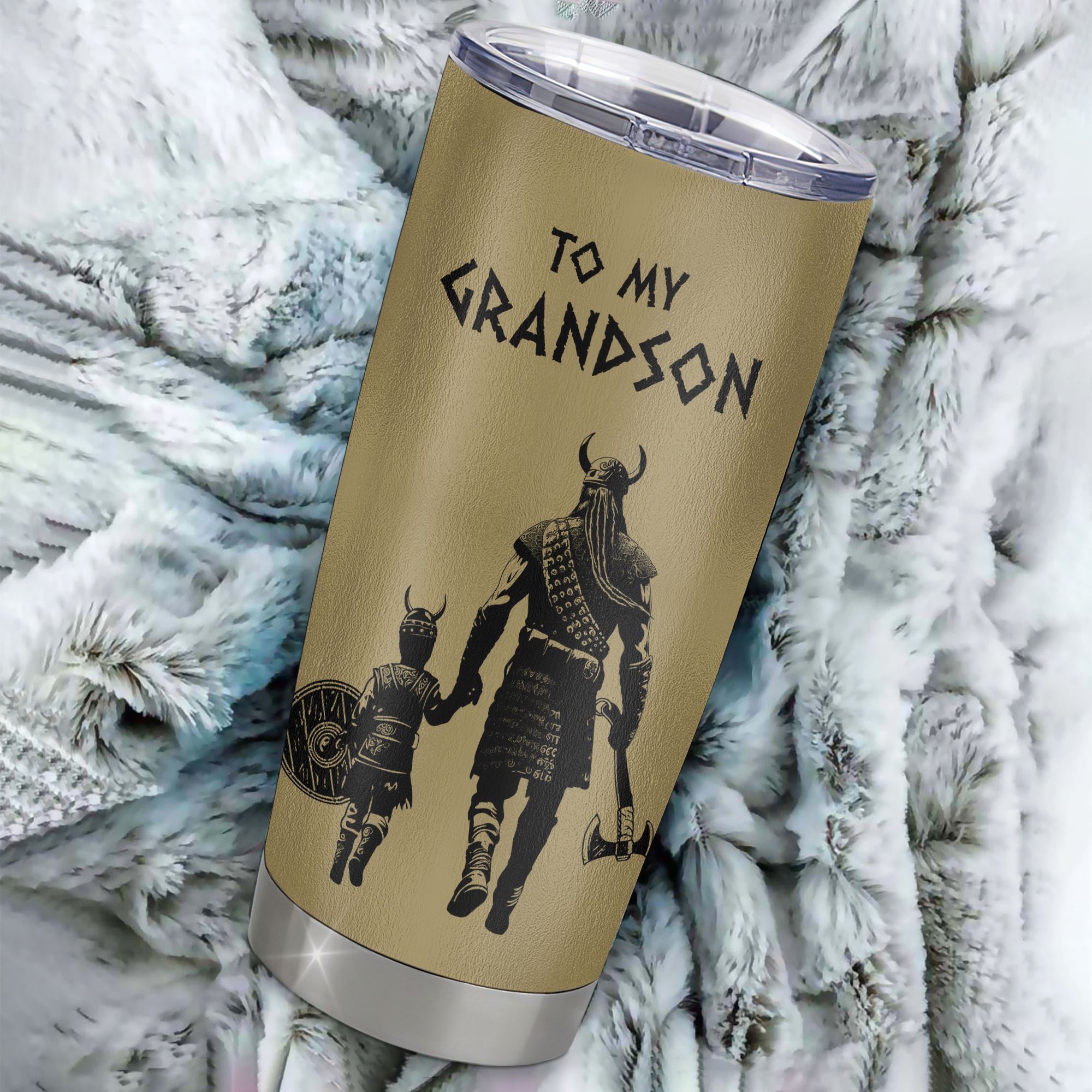 Personalized To My Grandson Tumbler From Grandpa Pops Stainless Steel Cup You Will Never Lose Viking Grandson Birthday Gifts Graduation Christmas Custom Travel Mug | teecentury
