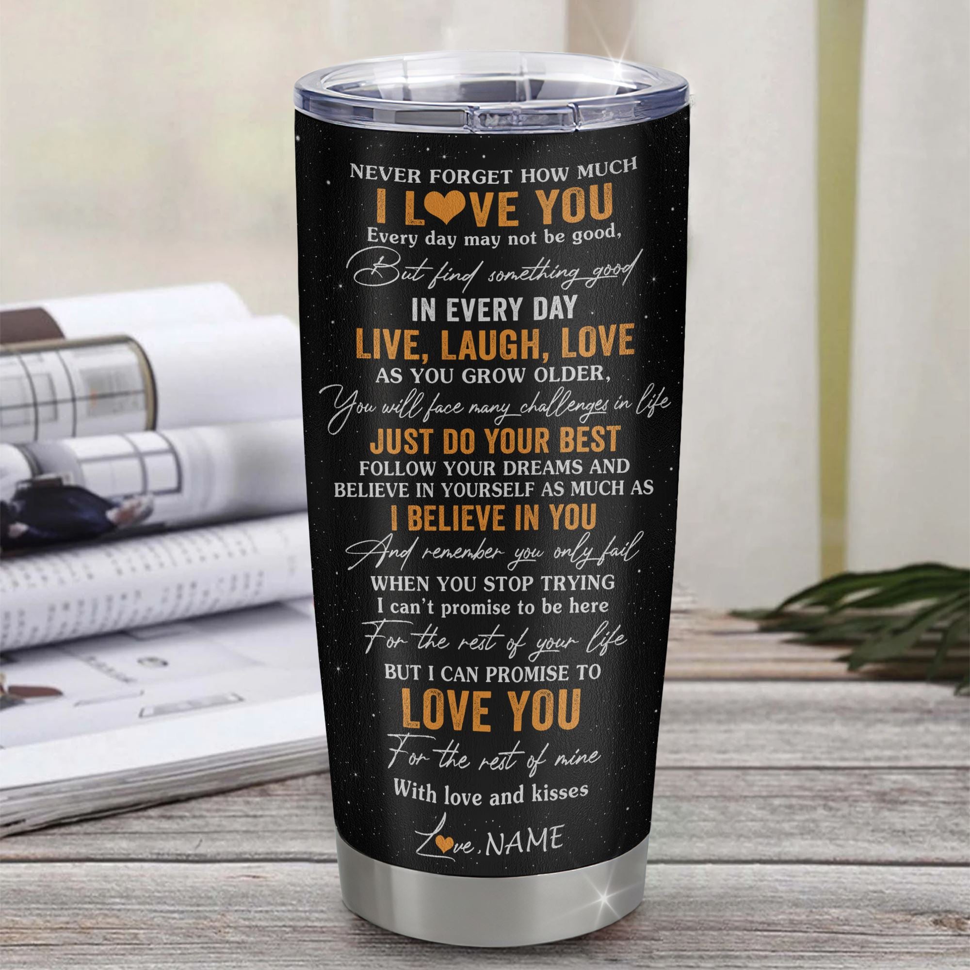Personalized To My Grandson Tumbler From Grandpa Stainless Steel Cup Live Laugh Love Lion Grandson Birthday Gifts Positive Graduation Christmas Custom Travel Mug | teecentury