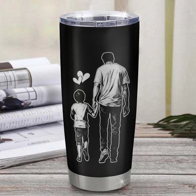 Personalized To My Grandson Tumbler From Papa Grandpa Stainless Steel Cup Whenever You Feel Overwhelmed Grandson Birthday Graduation Christmas Travel Mug | teecentury