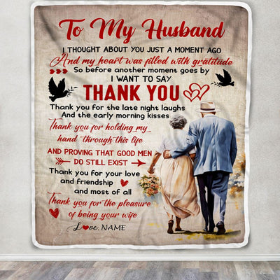 Personalized To My Husband Blanket From Wife Thank You Birthday Gift For Husband Best Romantic Wedding Valentines Day Christmas Customized Fleece Throw Blanket | teecentury