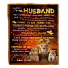 Personalized To My Husband Blanket From Wife Thank you For Your Love Couple Lion Husband Anniversary Valentines Day Wedding Christmas Fleece Throw Blanket Blanket | Teecentury.com