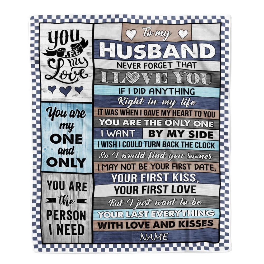 Personalized To My Husband Blanket From Wife Wood You Are My Love Husband Birthday Wedding Anniversary Valentines Christmas Customized Gift Fleece Blanket | teecentury