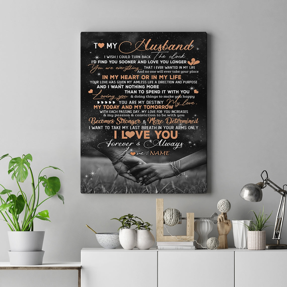Personalized To My Husband Canvas From Wife Love You Longer Husband Birthday Gift Anniversary Wedding Valentines Day Christmas Custom Wall Art Print Framed Canvas | teecentury