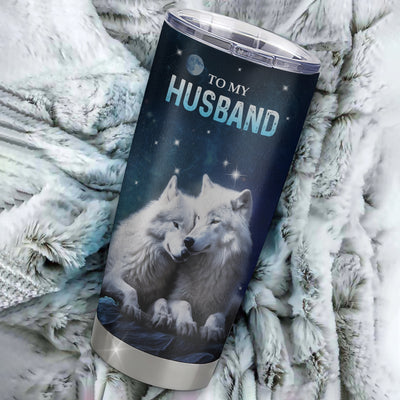 Personalized To My Husband From Wife Stainless Steel Tumbler Cup I Want You Wolf Husband For Him Birthday Anniversary Valentines Day Wedding Christmas Travel Mug | teecentury