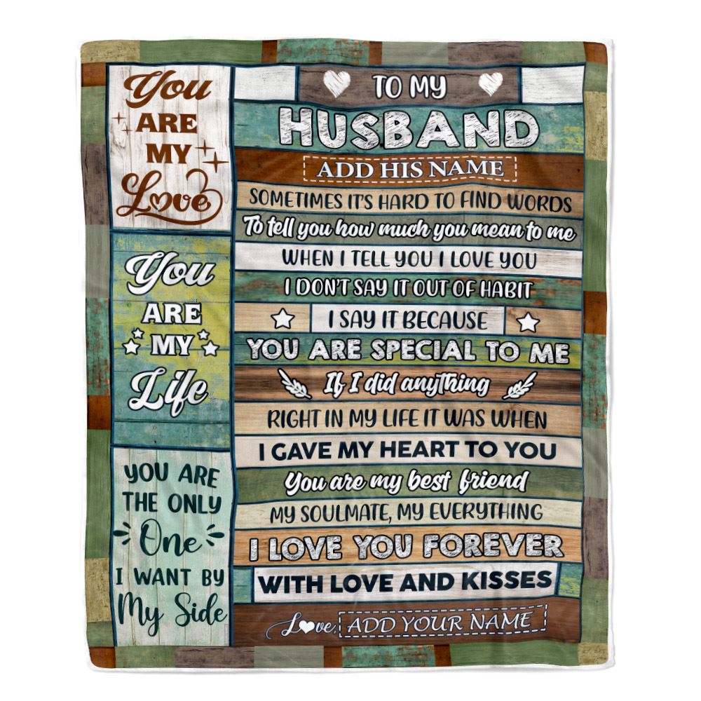 Personalized To My Husband Gifts From Wife Blanket Wood Sometimes Birthday Gifts For Husband Fathers Day Anniversary Wedding Gift Christmas Fleece Blanket | teecentury