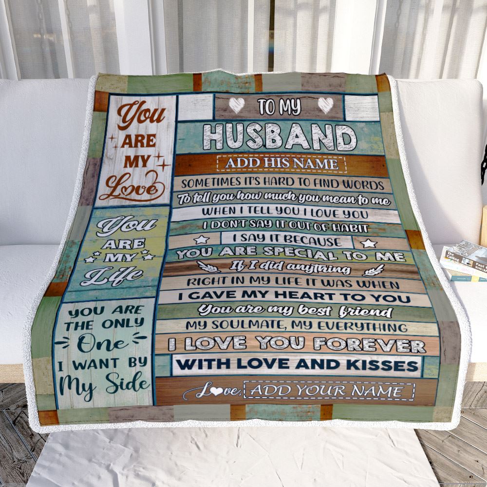 Personalized To My Husband Gifts From Wife Blanket Wood Sometimes Birthday Gifts For Husband Fathers Day Anniversary Wedding Gift Christmas Fleece Blanket | teecentury