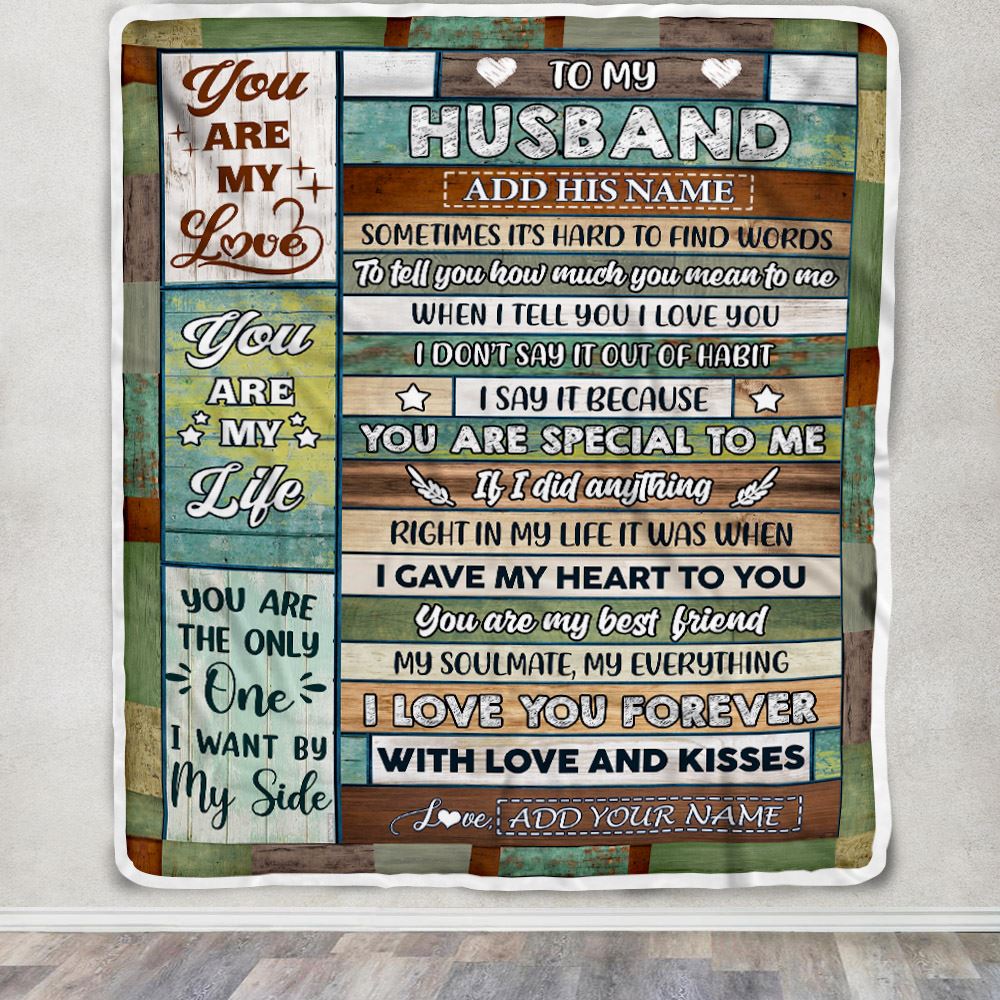 Personalized To My Husband Gifts From Wife Blanket Wood Sometimes Birthday Gifts For Husband Fathers Day Anniversary Wedding Gift Christmas Fleece Blanket | teecentury