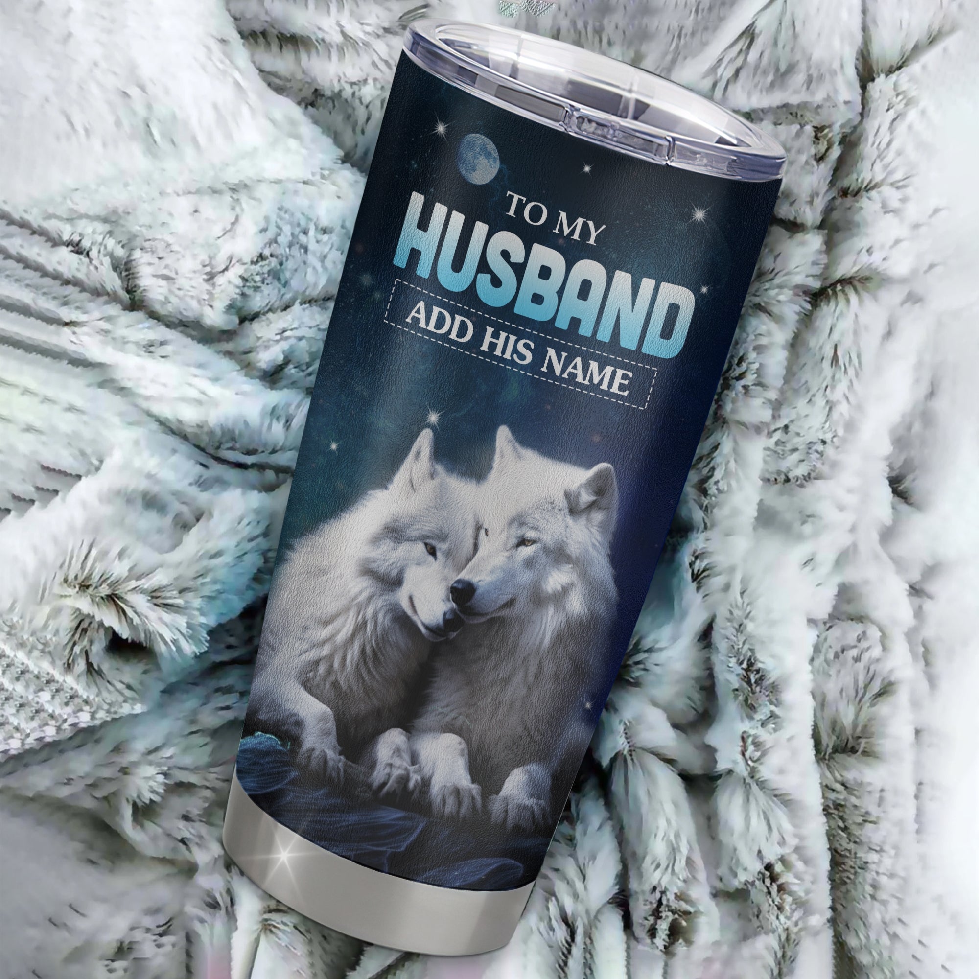 Personalized To My Husband Tumbler From Wife I Want You Wolf Husband Birthday Gifts For Him Anniversary Romantic Valentines Christmas Custom Stainless Steel Travel Mug | teecentury
