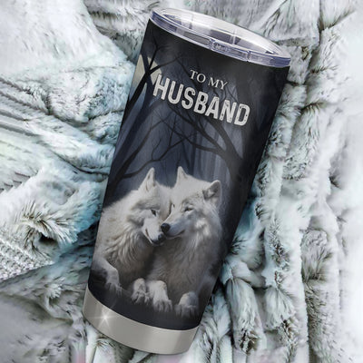 Personalized To My Husband Tumbler From Wife Stainless Steel Cup Wolf Never Forget That I Love You Husband Wedding Anniversary Birthday Christmas Travel Mug | teecentury