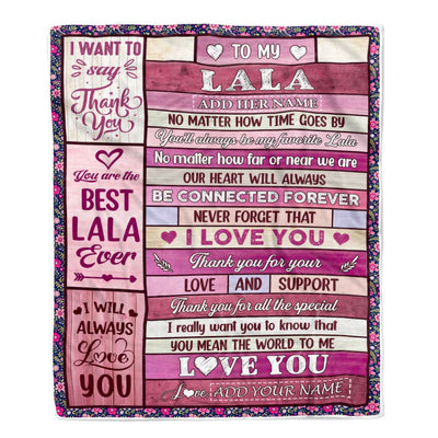 Personalized To My Lala Gifts Blanket From Granddaughter Grandson Wood My Favorite Lala Birthday Gifts Mothers Day Christmas Customized Fleece Blanket | teecentury