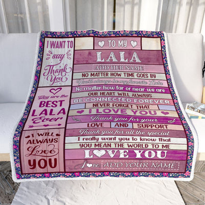 Personalized To My Lala Gifts Blanket From Granddaughter Grandson Wood My Favorite Lala Birthday Gifts Mothers Day Christmas Customized Fleece Blanket | teecentury