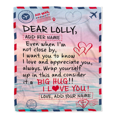 Personalized To My Lolly Blanket From Granddaughter Grandson Letter Mail To Lolly Gifts Happy Birthday Gifts Mothers Day Christmas Custom Name Fleece Blanket | teecentury