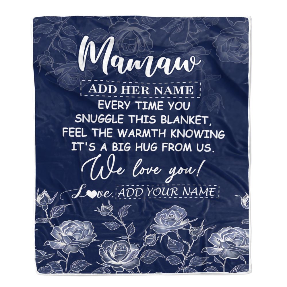 Personalized To My Lolly Gifts Blanket From Granddaughter Grandson Blue Flower Love You Birthday Gifts For Lolly Mothers Day Christmas Lolly Fleece Blanket | teecentury