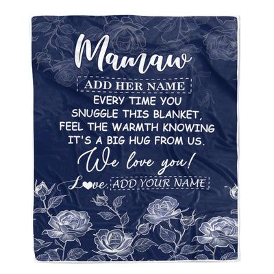 Personalized To My Lolly Gifts Blanket From Granddaughter Grandson Blue Flower Love You Birthday Gifts For Lolly Mothers Day Christmas Lolly Fleece Blanket | teecentury