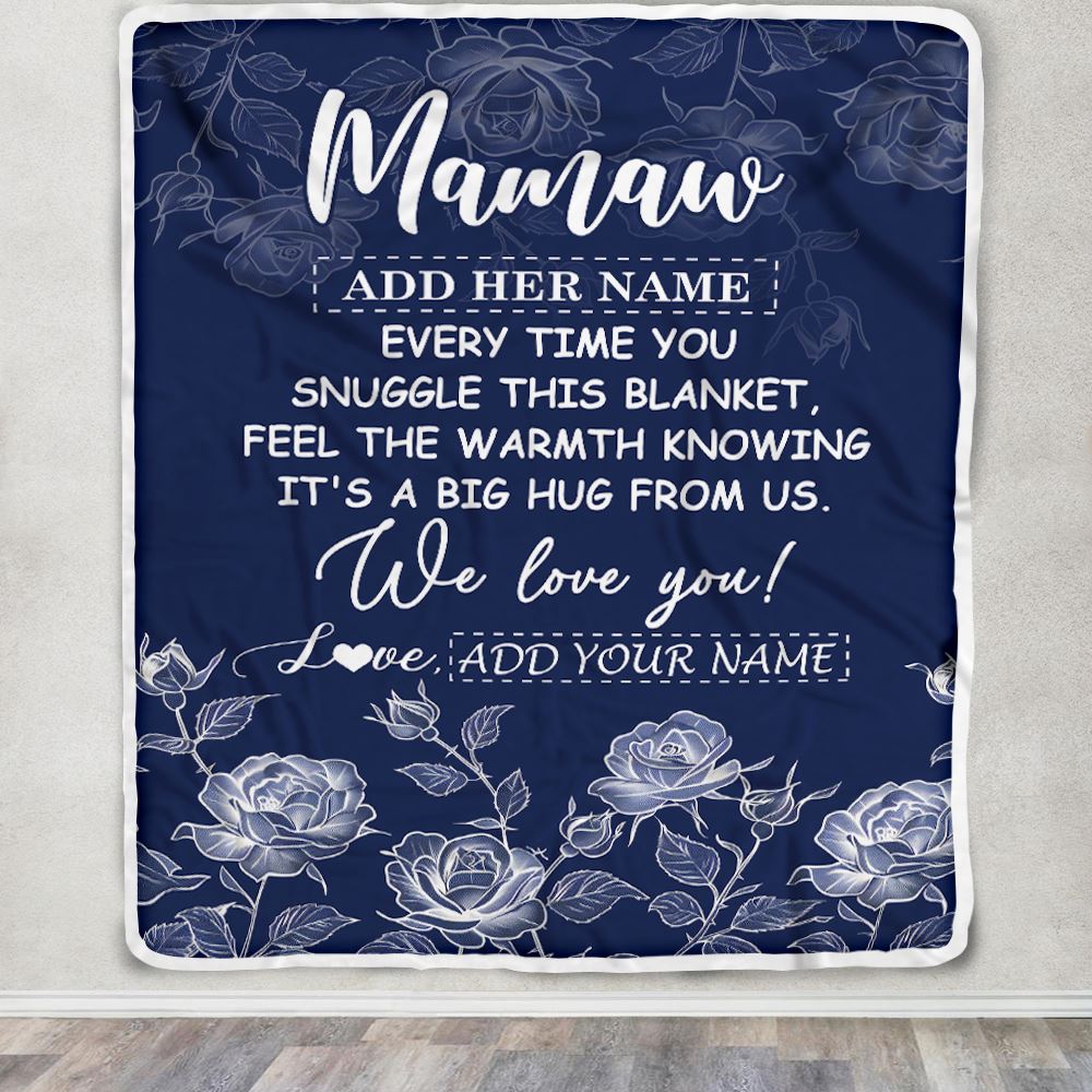 Personalized To My Lolly Gifts Blanket From Granddaughter Grandson Blue Flower Love You Birthday Gifts For Lolly Mothers Day Christmas Lolly Fleece Blanket | teecentury