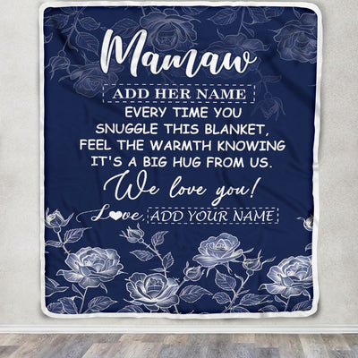 Personalized To My Lolly Gifts Blanket From Granddaughter Grandson Blue Flower Love You Birthday Gifts For Lolly Mothers Day Christmas Lolly Fleece Blanket | teecentury