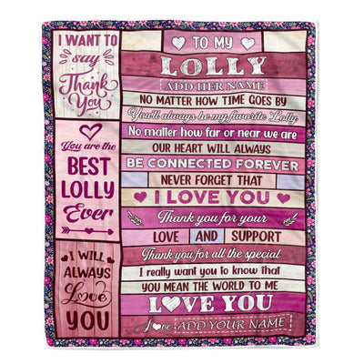 Personalized To My Lolly Gifts Blanket From Grandkids Grandson Wood My Favorite Lolly Birthday Gifts Mothers Day Christmas Customized Fleece Blanket | teecentury