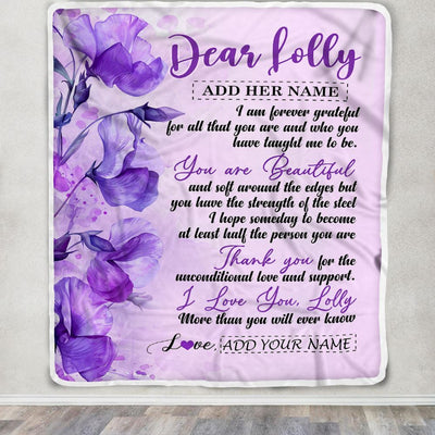 Personalized To My Lolly Gifts From Granddaughter Grandson Blanket Flower You Are Beautiful Gifts For Lolly Mothers Day Birthday Christmas Fleece Blanket | teecentury
