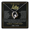 Forever Love Necklace 14K White Gold Finish | 1 | Personalized To My Lolly Gifts Necklace From Granddaughter Grandson Grateful Thank You Lolly Birthday Mothers Day Jewelry Customized Gift Box Message Card | teecentury
