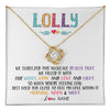 Love Knot Necklace 18K Yellow Gold Finish | 1 | Personalized To My Lolly Necklace From Grandkids Granddaughter We Squeezed This Necklace Lolly Birthday Mothers Day Jewelry Customized Gift Box Message Card | teecentury