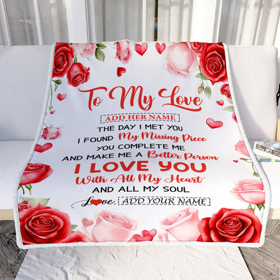 Personalized To My Love Blanket The Day I Met You Gifts For Girlfriend Wife Anniversary Romantic For Women Mothers Day Birthday Gifts Christmas Fleece Blanket | teecentury