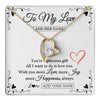 Forever Love Necklace 18K Yellow Gold Finish | 1 | Personalized To My Love Jewelry Gifts You're A Precious Gift Romantic Necklace For Girlfriend Wife Birthday Christmas Valentines Custom Gift Box Message Card | https://teecentury.