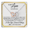 Interlocking Hearts Necklace Stainless Steel & Rose Gold Finish | 1 | Personalized To My Love Necklace For Women Love Letter Romatic Gifts For Her Wife Gift From Husband Girlfriend Birthday Valentines Custom Gift Box Message Card | https://teecentury.