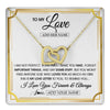 Interlocking Hearts Necklace 18K Yellow Gold Finish | 1 | Personalized To My Love Necklace For Women Love Letter Romatic Gifts For Her Wife Gift From Husband Girlfriend Birthday Valentines Custom Gift Box Message Card | https://teecentury.