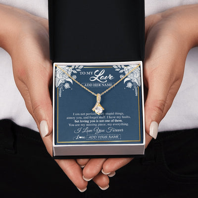 Alluring Beauty Necklace 18K Yellow Gold Finish | 2 | Personalized To My Love Necklace My Everything Romatic Gifts For Her Wife Gift From Husband Girlfriend Birthday Valentines Day Custom Gift Box Message Card | teecentury.myshopify