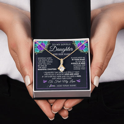 Alluring Beauty Necklace 18K Yellow Gold Finish | 2 | Personalized To My Lovely Daughter Necklace Gift From Mom Dad Mother Father Feel My Love Daughter Birthday Gift Mother's Day Christmas Gift Box Message Card | teecentury.myshopify