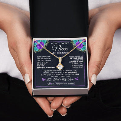 Alluring Beauty Necklace 18K Yellow Gold Finish | 2 | Personalized To My Lovely Niece Necklace Gift From Uncle Aunt Feel My Love Niece Birthday Gift Mother's Day Christmas Customized Gift Box Message Card | teecentury.myshopify