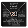 Interlocking Hearts Necklace Stainless Steel & Rose Gold Finish | 1 | Personalized To My Loving Aunt Necklace From Niece You've Help My Hand Aunt Gift From Nephew Aunt Birthday Gifts Mothers Day Custom Gift Box Message Card | https://teecentury.