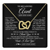Interlocking Hearts Necklace 18K Yellow Gold Finish | 1 | Personalized To My Loving Aunt Necklace From Niece You've Help My Hand Aunt Gift From Nephew Aunt Birthday Gifts Mothers Day Custom Gift Box Message Card | https://teecentury.