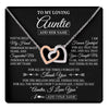 Interlocking Hearts Necklace Stainless Steel & Rose Gold Finish | 1 | Personalized To My Loving Auntie Necklace From Niece You've Help My Hand Auntie Gift From Nephew Auntie Birthday Gifts Mothers Day Custom Gift Box Message Card | https://teecentury.