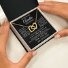 Interlocking Hearts Necklace 18K Yellow Gold Finish | 2 | Personalized To My Loving Auntie Necklace From Niece You've Help My Hand Auntie Gift From Nephew Auntie Birthday Gifts Mothers Day Custom Gift Box Message Card | https://teecentury.