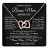 Interlocking Hearts Necklace Stainless Steel & Rose Gold Finish | 1 | Personalized To My Loving Bonus Mom Necklace From Stepdaughter You've Help My Hand Stepmom Gift Step Mom Birthday Gifts Mothers Day Gift Box Message Card | https://teecentury.