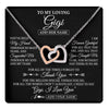 Interlocking Hearts Necklace Stainless Steel & Rose Gold Finish | 1 | Personalized To My Loving Gigi Necklace From Granddaughter You've Help My Hand Gigi Gift From Grandson Gigi Birthday Gifts Mothers Day Gift Box Message Card | https://teecentury.
