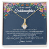 Alluring Beauty Necklace 18K Yellow Gold Finish | 1 | Personalized To My Loving Goddaughter Necklace From Godmother No Matter The Distance Goddaughter Birthday Christmas Jewelry Customized Gift Box Message Card | teecentury