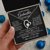 Forever Love Necklace 14K White Gold Finish | 2 | Personalized To My Loving Godmother Necklace From Niece You've Help My Hand Aunt Gift From Godchild Godmother Birthday Gifts Mothers Day Gift Box Message Card | https://teecentury.
