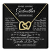 Interlocking Hearts Necklace 18K Yellow Gold Finish | 1 | Personalized To My Loving Godmother Necklace From Niece You've Help My Hand Aunt Gift From Godchild Godmother Birthday Gifts Mothers Day Gift Box Message Card | https://teecentury.