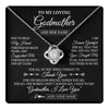 Love Knot Necklace 14K White Gold Finish | 1 | Personalized To My Loving Godmother Necklace From Niece You've Help My Hand Aunt Gift From Godchild Godmother Birthday Gifts Mothers Day Gift Box Message Card | https://teecentury.